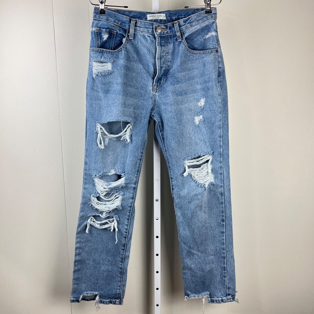 Hammer Jeans Los Angeles Womens‎ 11 Distressed Destroyed Loose Fit Straight